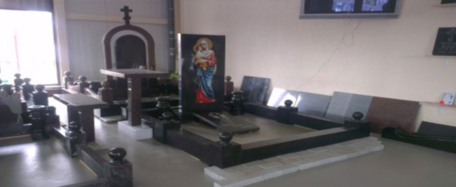Granite monuments and memorials at the works