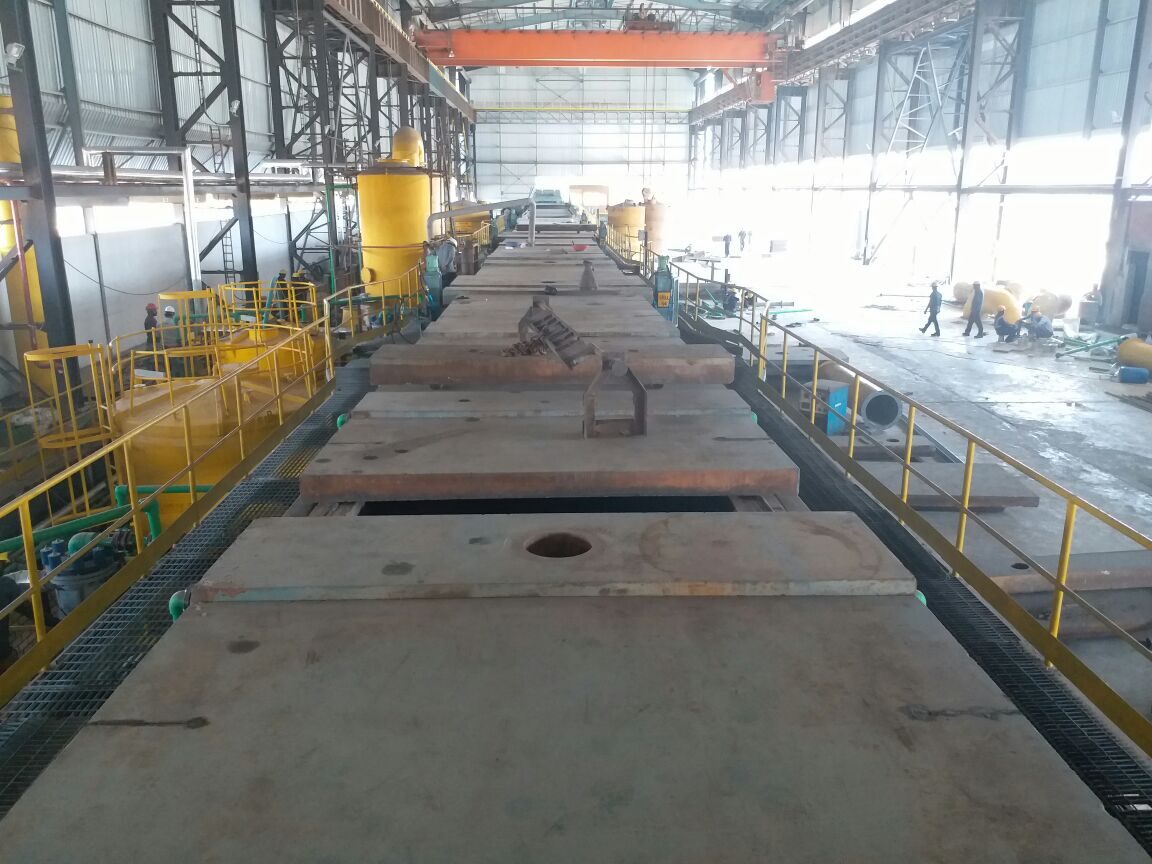 Granite pickling tank line installed in a steel plant