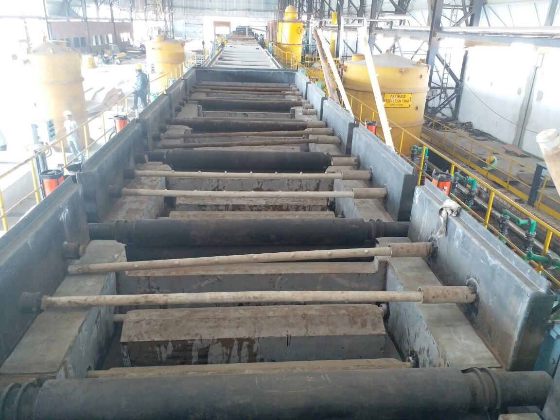 Granite pickling tank line installed in a steel plant