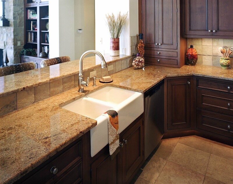 Polished granite slab