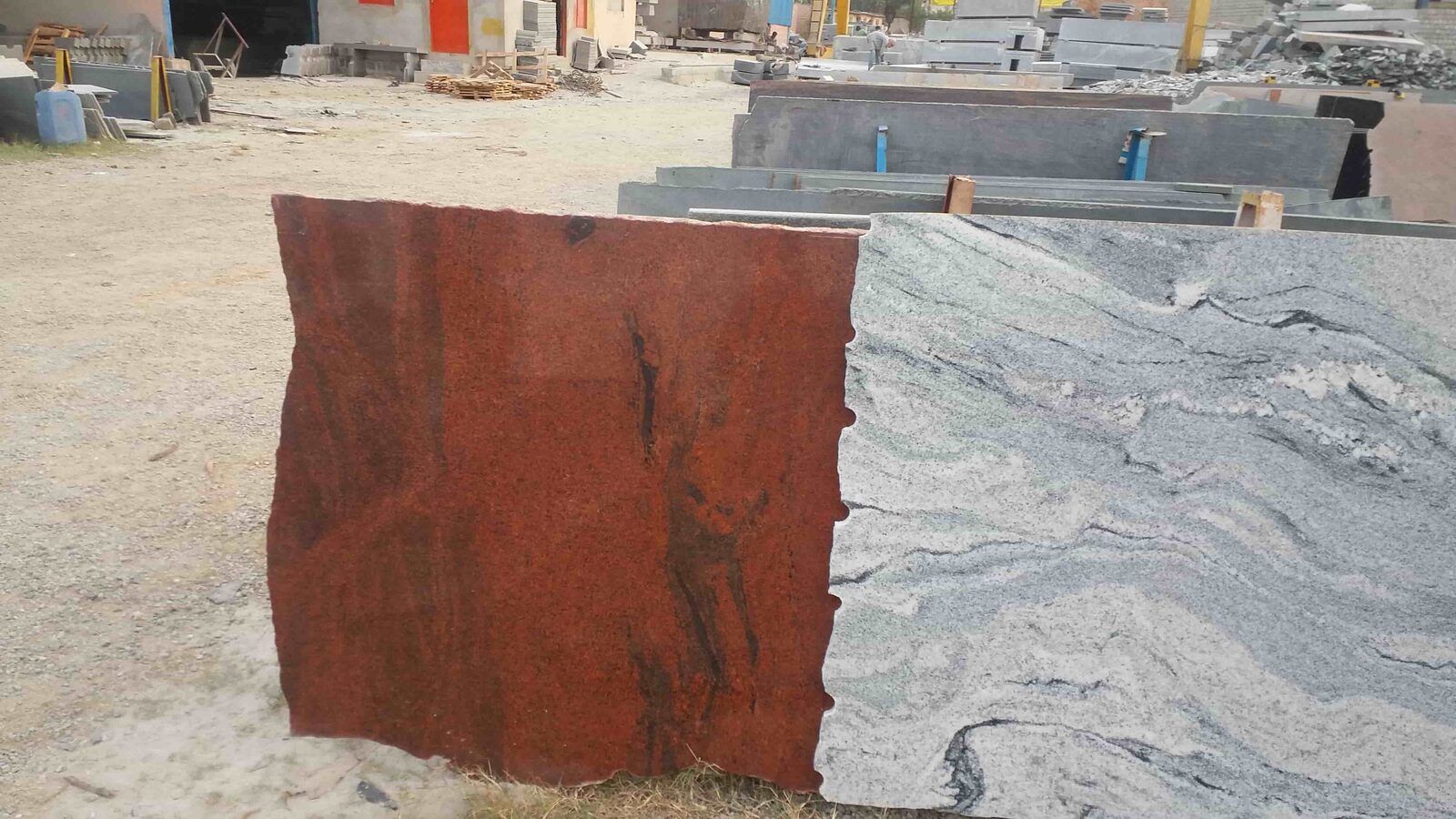 Polished granite slab