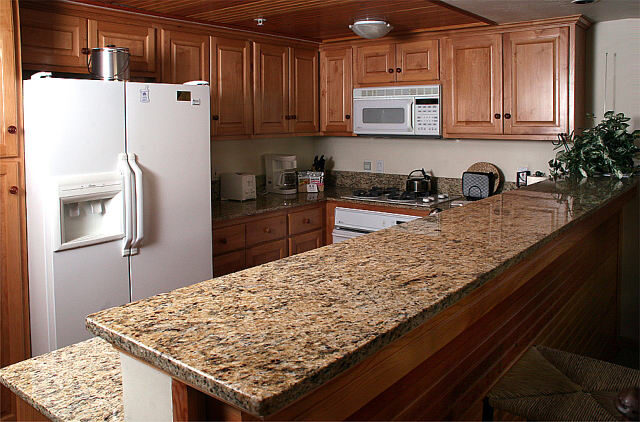 Polished granite slab